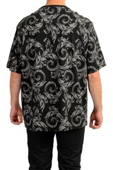Versace Men’s Black Barocco Logo Print Short Sleeve T-Shirt US 2XL IT 56