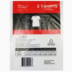 Men’s Crew-neck T-Shirt, White /Black 6 Pack “100% Cotton & Tagless”