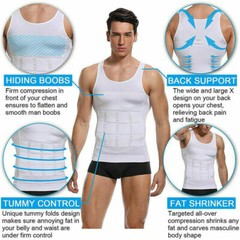 Men’s Slimming Tummy Body Shaper Vest Compression T-Shirt Ultra Durable Tank Top