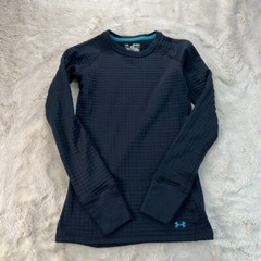 Under Armour 4.0 Baselayer Shirt Mens XS Black Honey Comb LS Cold Gear Fitted