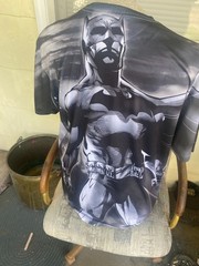 Men’s Batman Stretch T-Shirt Black Sz XLarge DC Comics Batman Full Print Graphic