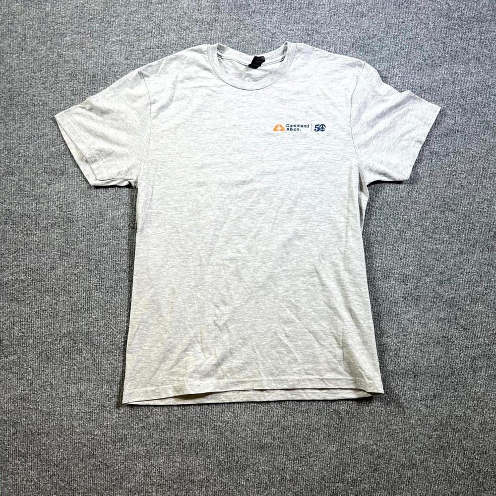 Gildan Softstyle CVC T-Shirt Mens M Gray Command Alkon 50th Anniversary Graphic