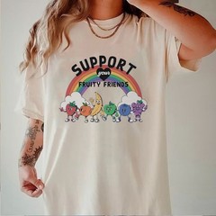 Support Your Fruity Friends Tee, LGBTQ Ally Fruits Aesthetic Tee, Pride Month