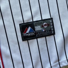 Giants Majestic Athletic Mens Jersey S Oversize Baseball Black White Pre Owned
