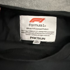 PacSun Mens XL Formula 1 F1 T-Shirt Black Grand Prix Racing Short Sleeve