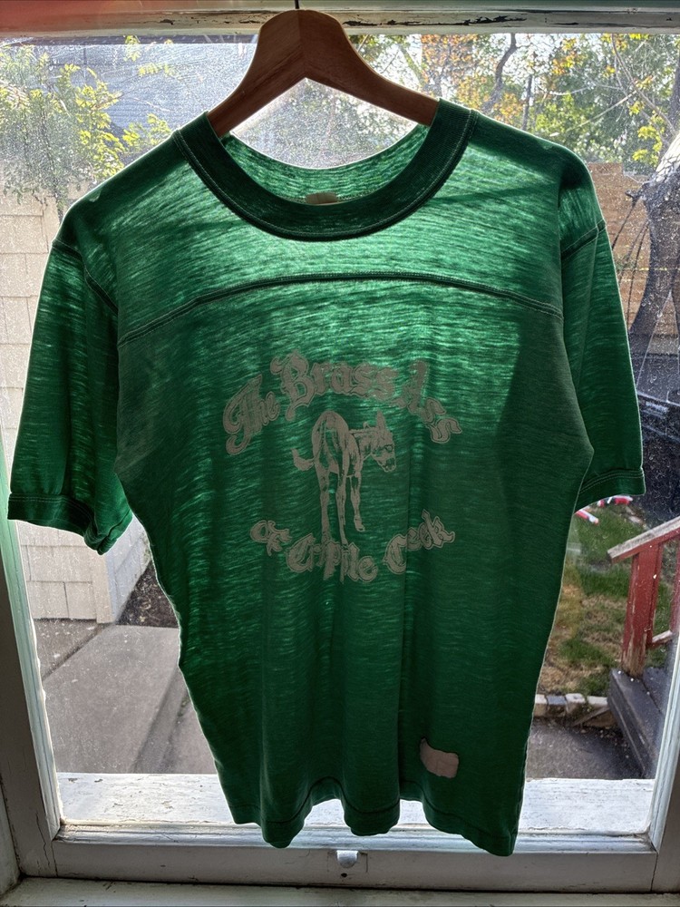 Vintage 70s Paper Thin Faded Brass Ass Cripple Creek Casino Tee Size Large USA