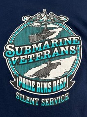 Navy Submarine Veterans Mens 2XL Blue T Shirt Graphic Print Front and Back