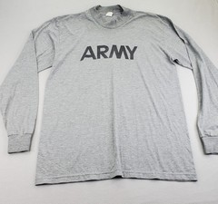 VTG Official Reflective Army Logo Shirt Mens XL Gray Long Sleeve USA AKWA Tek