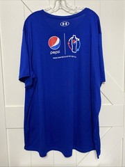 Under Armour Men’s Size 5xl Shirt Blue Pepsi Logo Activewear Loose Short Sleeve