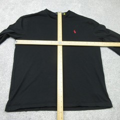 Ralph Lauren Shirt Mens Medium Black Embroidered Spell Out RL PRL Tee Crew 6411