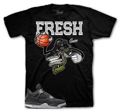 Shirt To Match Jordan 4 Black Canvas Light steel Shoes – Fly Kicks Tee