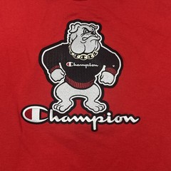 VTG Champion Georgia Bulldog Logo Mascot Crewneck Hip Hop Chain Shirt 90s Style