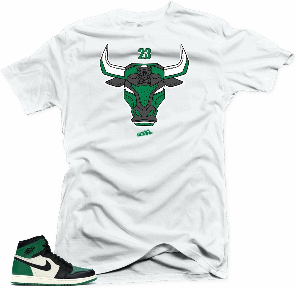 Shirt to Match Jordan Retro 1 Pine Green 2020- Snelos Bull White