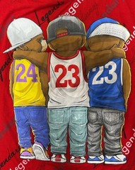 Michael Jordan Kobe Bryant LeBron James OG Hustle Red T-shirt Basketball 4XL
