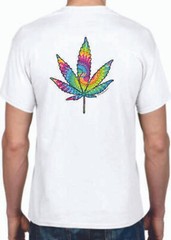Adult DryBlend® T-Shirt – ( TIE DYED LEAF – PRIDE / WEED / 420)