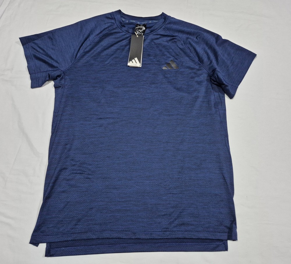 Adidas Mens Gym + Tee Running Training Multi Sports Dark Blue Shirt JW7276