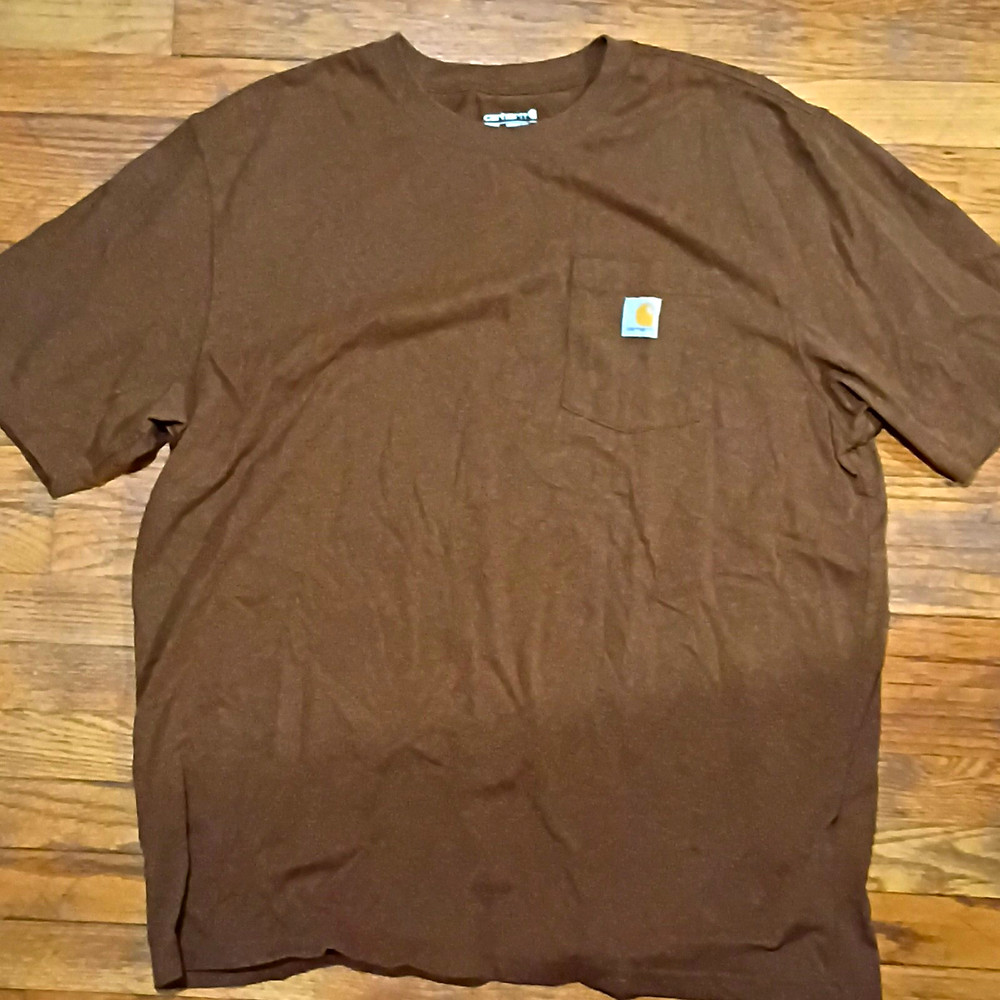 Carhartt Men’s XL Pocket T-Shirt Walnut Heather Short Sleeve Loose Fit K87-M