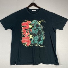 Bandai Godzilla T-Shirt XXL (L-XL US Size) Graphic Mens Black Cotton Toho Co