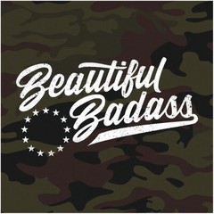 Grunt Style Women’s Beautiful Badass T-Shirt – Woodland Camo