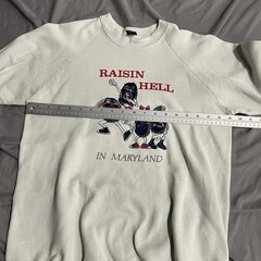 Vintage Raisin Hell In Maryland Cream Crewneck Sweatshirt Size XL Made In USA