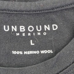 Unbound Merino T-Shirt Large Black Mens 100% Merino Wool Short Sleeve Round Neck