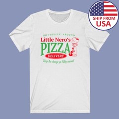 Home Alone Little Nero’s Pizza Men’s White Size S to 5XL