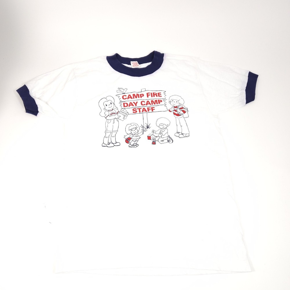 Vtg Camp Fire Day Camp Staff T-Shirt Size M 38-40 Made in USA