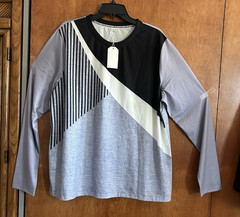 NWT LIGHT Weight Exclusive Long Sleeve Shirt Gray White Black XXXL