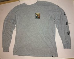 Rip Curl The Search Long Sleeve T-Shirt Men’s Large Gray Surf Graphic Tee Beach