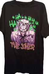 Batman DC Comics Joker Graphic T Shirt Screen Printed Cotton Black Tee Sz Large