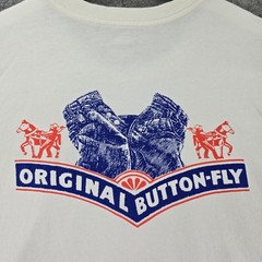 Levi Strauss & Co “501 Original Button Fly” Relaxed Fit Mens XXL White T Shirt