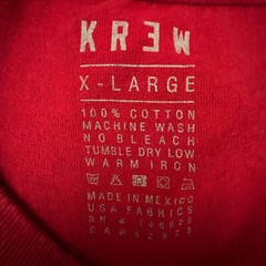 Krew Graphic T Shirt Men XL Red Skatebording Skate Short Sleeve Tee Cotton