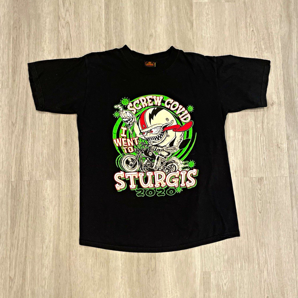 Hot Leathers Black Sturgis 2020 Skull Graphic Crew Neck Tee Shirt Men’s M