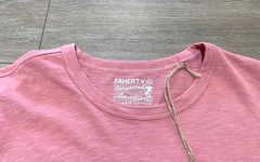 Faherty Sunwashed Short Sleeve T Mens XL Pink Organic Cotton Pocket Shirt