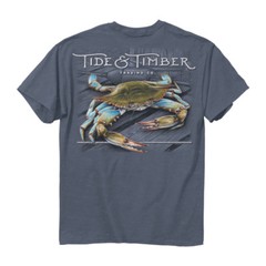 Tide & Timber Crab Fishing Crabbing Outdoors Nature Animals Men’s Tee Shirt 3146