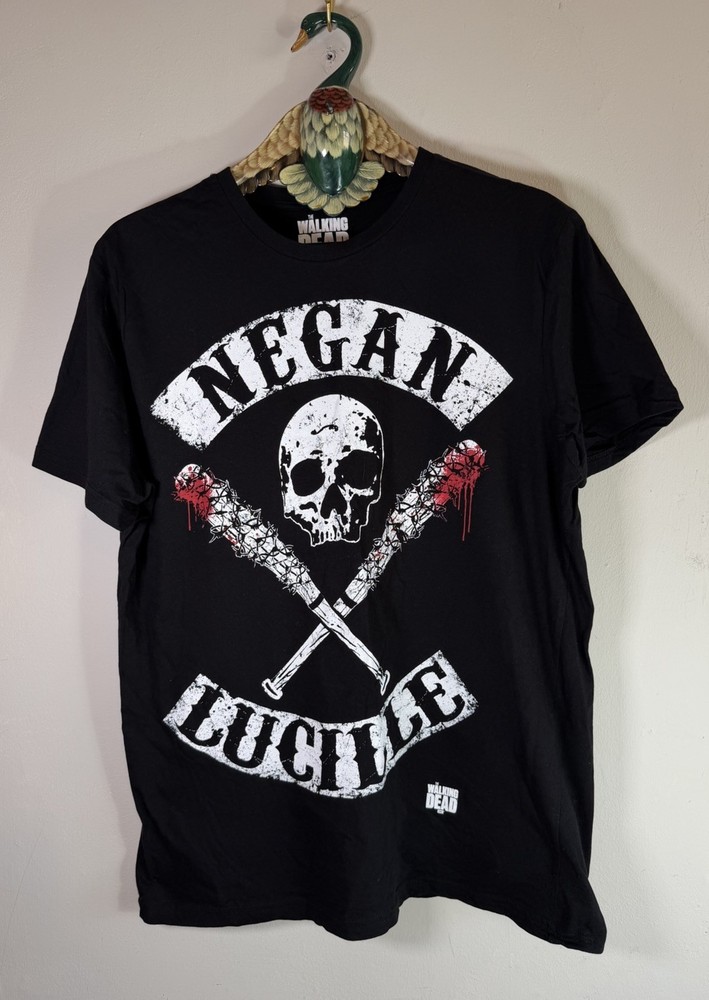 The Walking Dead Negan Skull Crossed Lucille Bats T-Shirt Licensed UK Large 2017