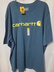 NWT Carhartt Men’s Loose Fit Night Blue Heather Logo Graphic T-Shirt K195 2XL