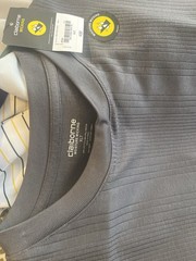 Claiborne Men’s Gray Ribbed Shirt NWT Size XLT Short Sleeve Moisture Wicking