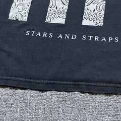 Y2K Famous Stars and Straps T Shirt Size Large Black Paisley Flag Travis Bark