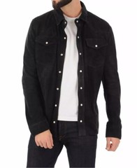 BEST SELLING New Men’s Black Suede Shirt 100% Soft Lambskin Stylish SlimFitShirt
