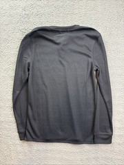 All In Motion Shirt Mens Small Black Waffle Henley Thermal Long Sleeve NWT