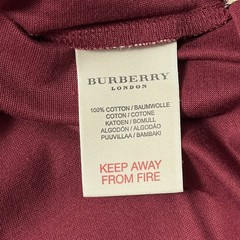 Vintage Burberry London T Shirt Men Burgundy Cotton Embroidered Logo