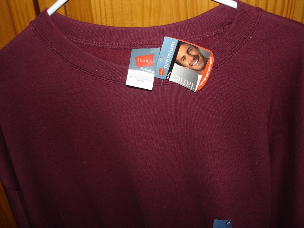 Hanes XL Men’s Cotton rich Softness Long Sleeve Crewneck Tee T-Shirt