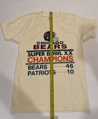 VTG Super Bowl XX Chicago Bears New England Patriots Small (34-36) TShirt NWOT
