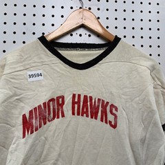 Vintage Minor Hawks Hockey Jersey Mens Large Beige TRUE Vintage Made uSA