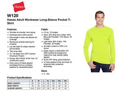 Hanes Men’s Workwear Long-Sleeve Pocket T-Shirt W120