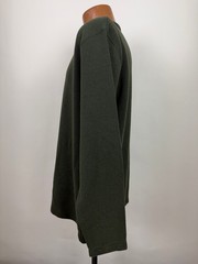 Vintage 90s Ribbed Knit Shirt Men Large V-Neck Minimal Casual Heavy Rayon Blend