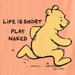 Life Is Good SS Shirt Crusher Tee WINNIE THE POOH PLAY NAKED Chest43in Mens M