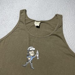 Mossimo Shirt Mens XL Green Racing Trophy Flags Graphic Tank Top Made USA VTG