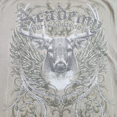 Academy Sports + Outdoors Shirt Mens Large Beige Deer Graphic Tee Tagless